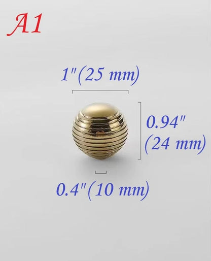 1 Inch Beehive Drawer Knobs Polished Gold Brass Cabinet Pull Kitchen Hardware 25 mm