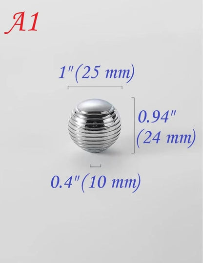 1 inch Silver Beehive Brass Knobs Cabinet Hardware Ball Drawer Pulls Polished Chrome 25 mm