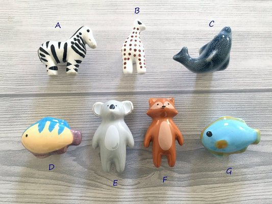 Animal Knobs Kids Drawer Pull Ceramic Cabinet Handle