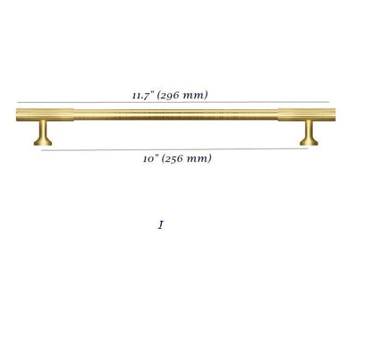 10 inches Large Cabinet Brass Handles Fluted 256 mm