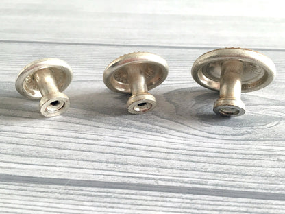 Shabby Chic Dresser Drawer Knob, Floral Cabinet Pull Handle, Antique Silver, French Country Style