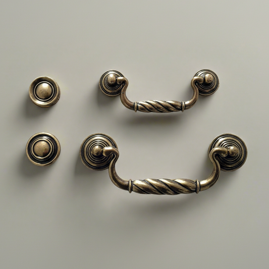 3.75" 5" centers Vintage Antique Bronze Swing Bail Drawer Pulls 