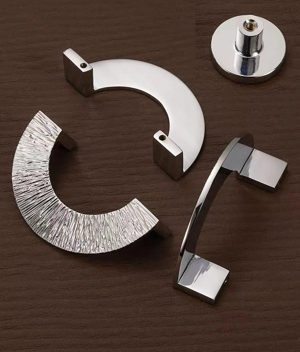 2.5“ Brass Sunburst Half Moon Drawer Pull & Circle Knob