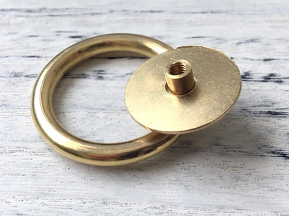 Multiple Sizes Drop Ring Pulls, Antique Bronze/Unlaquered Brass