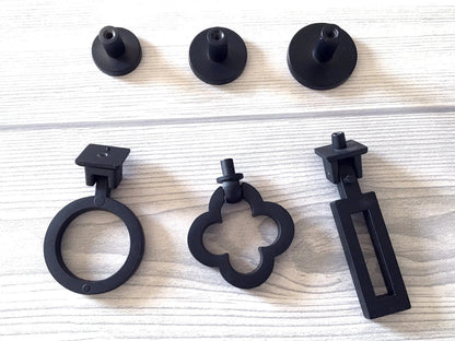Drop Ring Drawer Pulls, Circle Cabinet Knobs, Matte Black, Rectangular, Clover