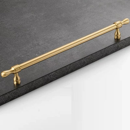 Cabinet Bar Pulls, Solid Brass, Brushed Gold, Modern Mid Century Kitchen Hardware