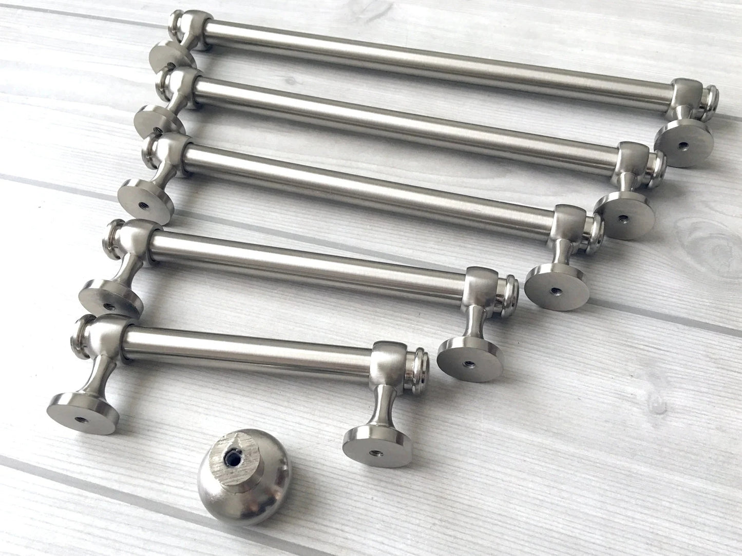Brushed Nickel Cabinet Bar Pulls - 3" to 12.5"