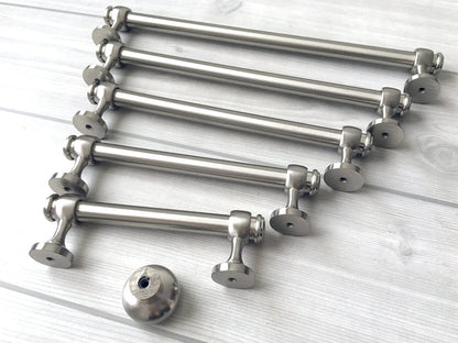 Brushed Nickel Cabinet Bar Pulls - 3" to 12.5"