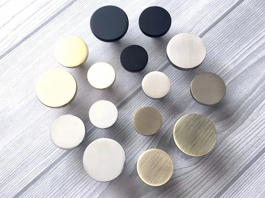 Drawer Knobs, Gold Black Bronze Nickel, Minimalist Kitchen Cabinet Hardware