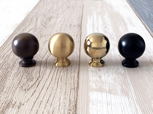 Brass Ball Knobs, Gold Chrome Black Coffee Bronze, Kitchen Cabinet Hardware
