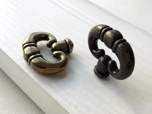 Vintage Style Ring Drawer Pull, Cabinet Knob, Antique Bronze, Rustic Hardware