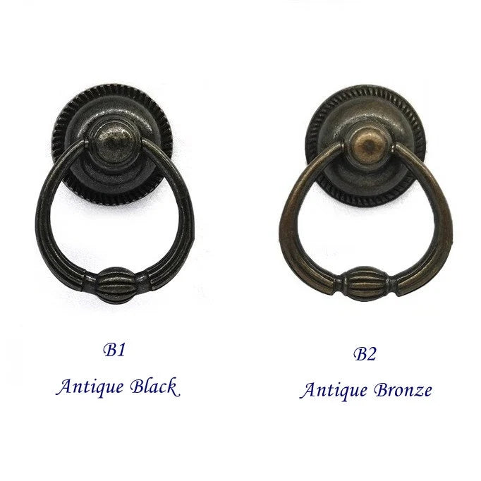 Vintage Style Drop Ring Drawer Pull Antique Bronze