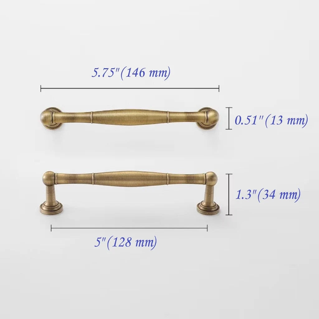 Brass Antique Bronze Cabinet Handles - 96 128 192 mm