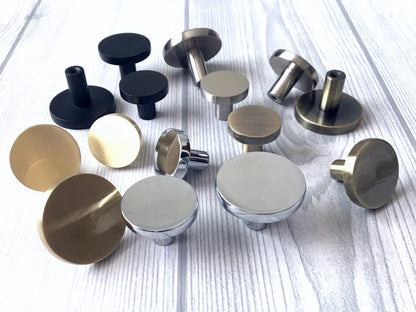 Drawer Knobs, Gold Black Bronze Nickel, Minimalist Kitchen Cabinet Hardware