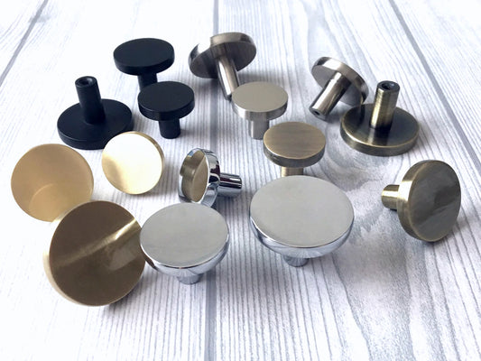 Drawer Knobs, Gold Black Bronze Nickel, Minimalist Kitchen Cabinet Hardware