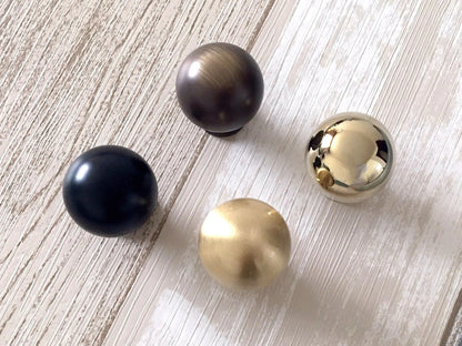 Brass Ball Knobs, Gold Chrome Black Coffee Bronze, Kitchen Cabinet Hardware