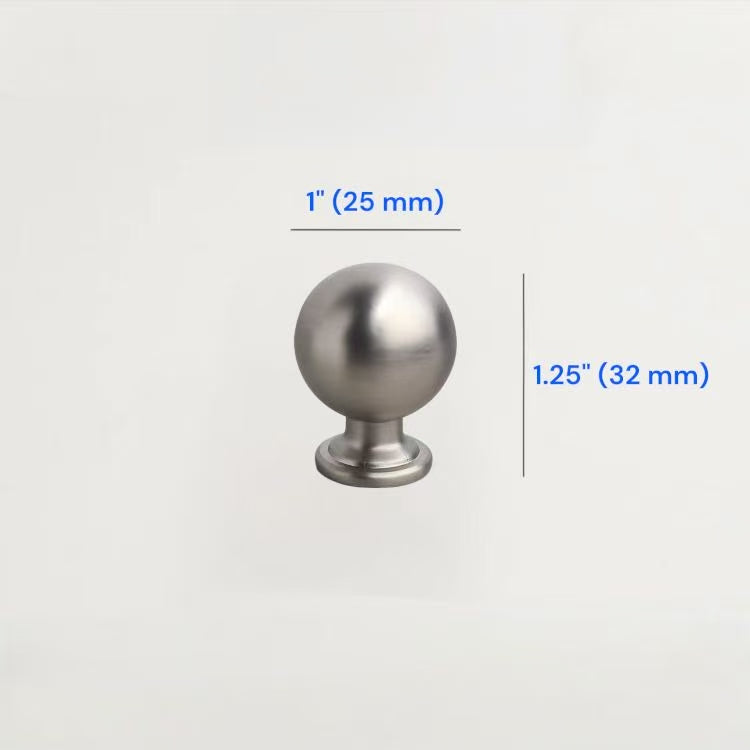 Brushed Nickel Cabinet Knobs, Zinc Alloy, Modern Drawer Pulls