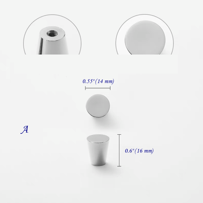 Cone Brass Drawer Knobs - Polished Chrome - LynnsHardware