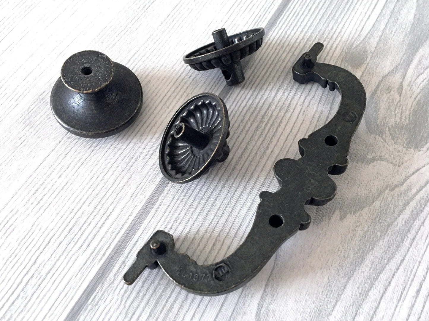 4.5" Vintage Style Antique Black Bail Drawer Pull