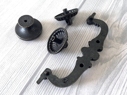 4.5" Vintage Style Antique Black Bail Drawer Pull