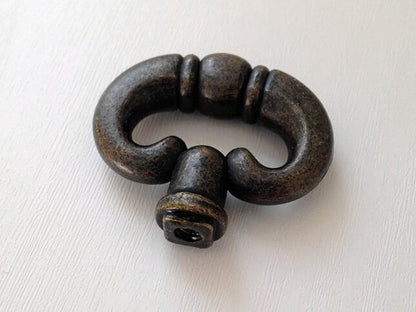 Vintage Style Ring Drawer Pull, Cabinet Knob, Antique Bronze, Rustic Hardware