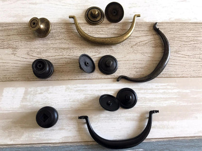4.25" 4.5" Vintage Style Bail Drawer Pulls Handle Knob Dark Antique Bronze Black