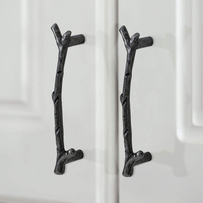 Branches Drawer Knob & Cabinet Pull, Black / Antique Pewter, 3.75" 5" C-C