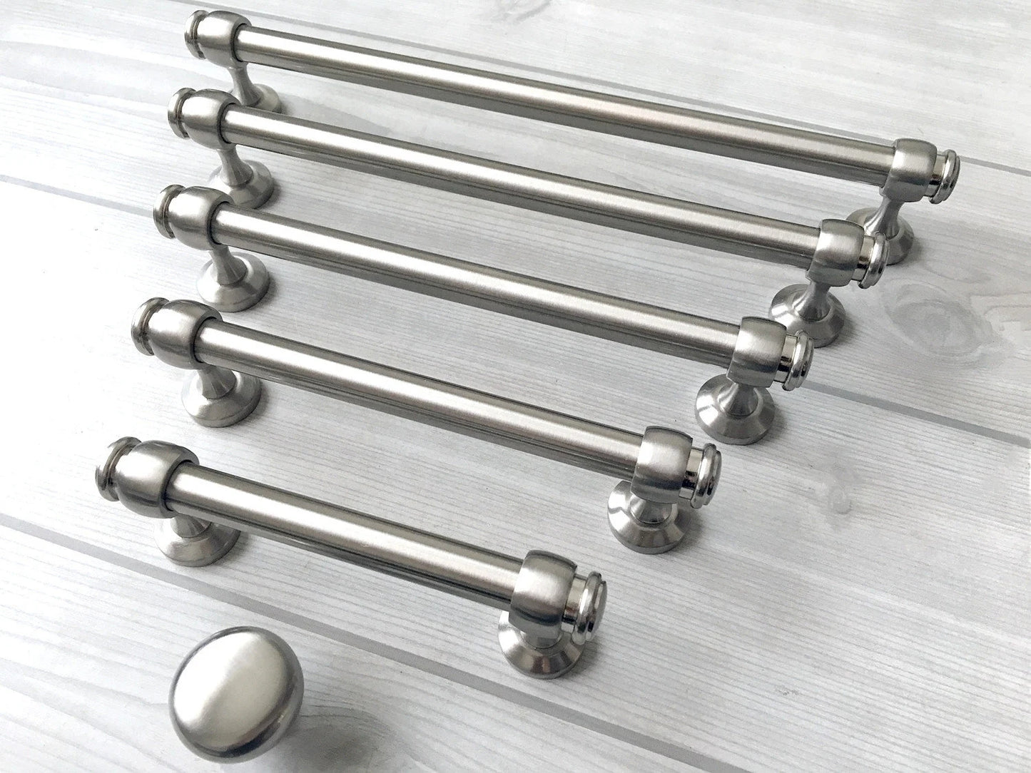 Brushed Nickel Cabinet Bar Pulls - 3" to 12.5"