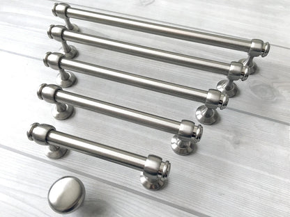 Brushed Nickel Cabinet Bar Pulls - 3" to 12.5"