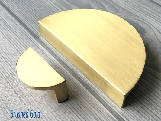 1.25" 2.5" Centers Half Moon Drawer Pulls, Mid Century Modern MCM Kitchen Hardware