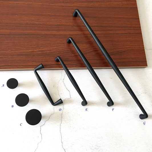Black Cabinet Pulls, Wardrobe Handles, Minimalist Kitchen Hardware