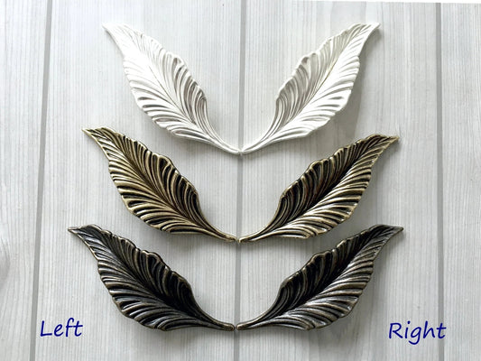 1.25" Vintage Style Leafy Drawer Pull Handles, Left Right Pair