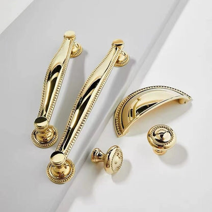 Stylish Polished Brass Cabinet Handles, Shiny Gold Drawer Cup Pulls