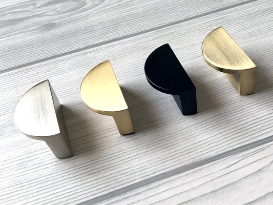 1.25" Centers Half Moon Drawer Pulls, Mid Century Modern MCM Kitchen Hardware