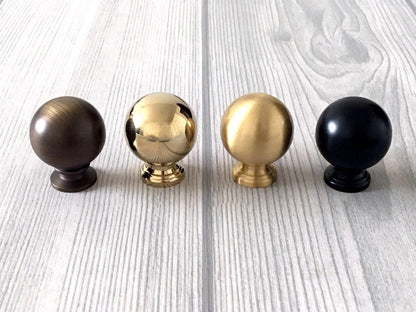 Brass Ball Cabinet Knobs Solid Black Coffee Bronze Kitchen Hardware