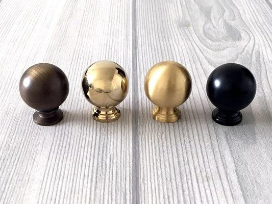 Brass Ball Cabinet Knobs Solid Black Coffee Bronze Kitchen Hardware