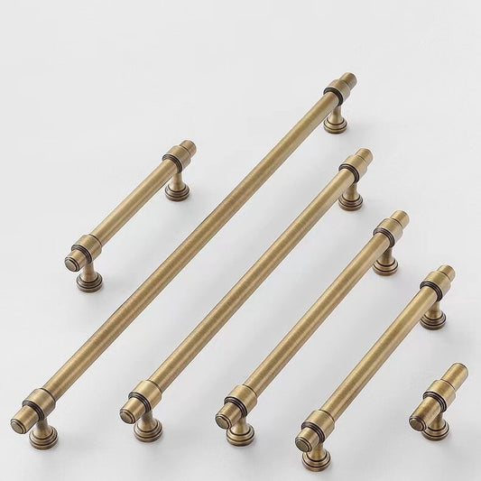 Cabinet Bar Handles, Solid Brass, Antique Bronze, Retro Kitchen Hardware
