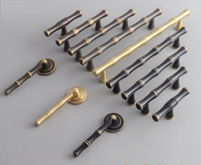 Brass Bamboo Cabinet Handle & Pendant pull - 2.5" to 6.25" - LynnsHardware