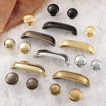 3" Brass Cup Drawer Pull & Cabinet Knob 76 mm Centers, Gold, Bronze, Silver and Black