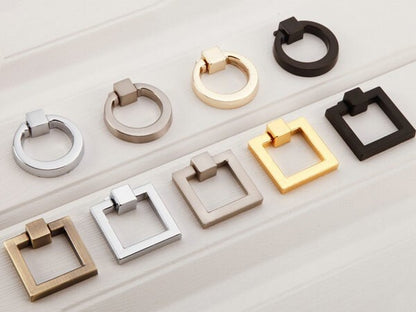 Drop Ring Drawer Pulls - Square/Round