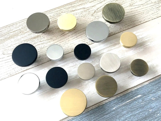 Circle Cabinet Pulls, Round Drawer Knobs, Gold Black Bronze Nickel, Kitchen Hardware