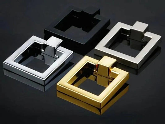 Square Ring Drawer Pull Cabinet knobs, Gold, Nickel, Bronze, Black, Modern Geometric Hardware