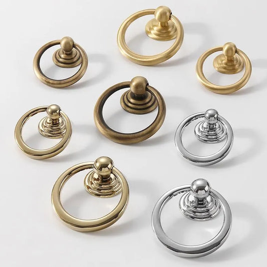 Brass Drop Ring Pulls - 4 Finishes | Classic Hardware