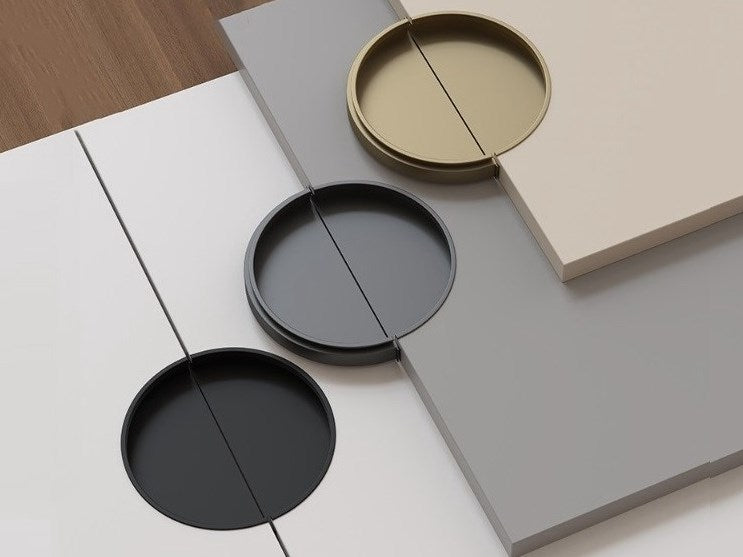 Half Moon Recessed Flush Cabinet Pull Handle - 4 Finishes