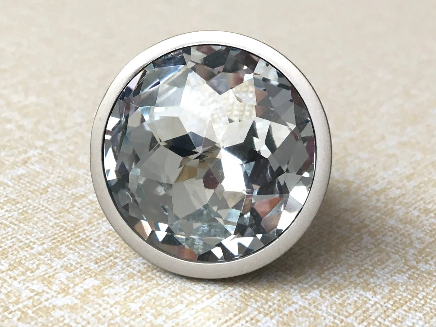 Clear Glass Drawer Knobs with Brushed Nickel Backplate - LynnsHardware