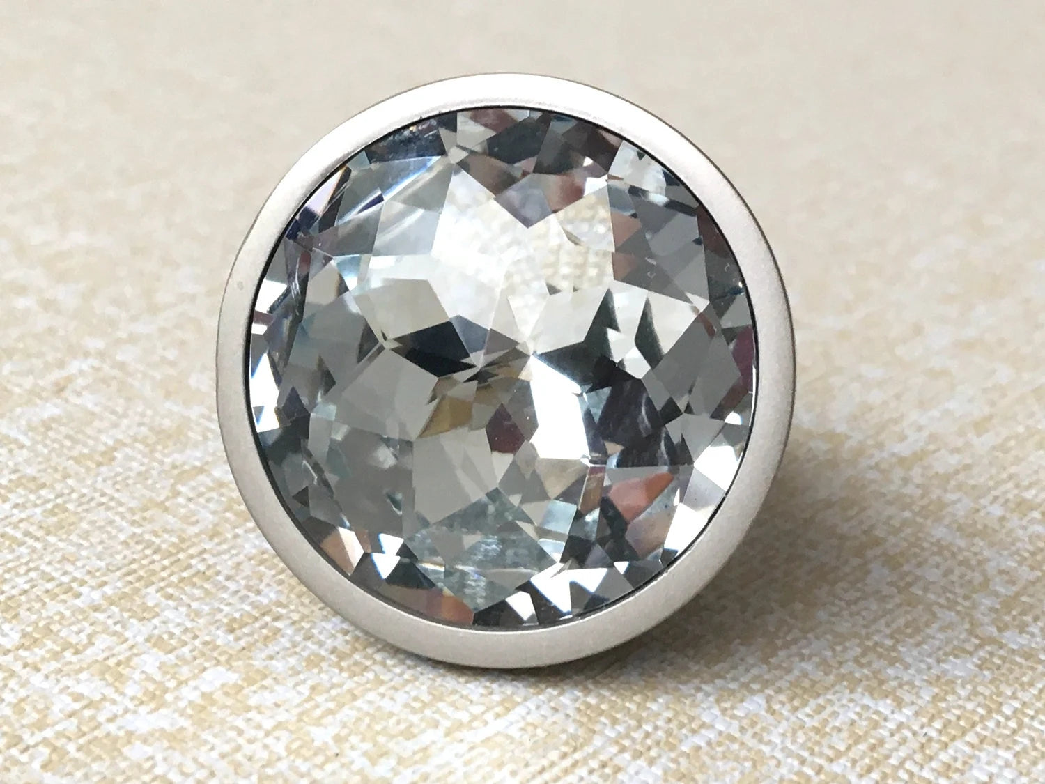 Clear Glass Drawer Knobs with Brushed Nickel Backplate - LynnsHardware