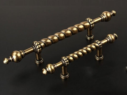 2-3/8" 3.75" Vintage Style Drawer Pull Handle Antique Bronze French Provincial Cabinet Hardware 60 96 mm Holes