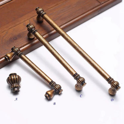 3.75" 5" 7.5" Antique Brass Cabinet Pulls, Mid Century MCM Kitchen Hardware