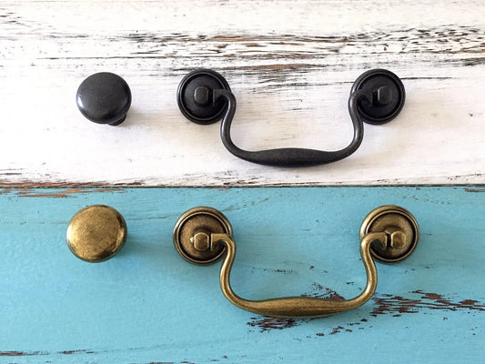 3.75" Drop Handle Bail Drawer Pulls, Vintage Style, Antique Bronze