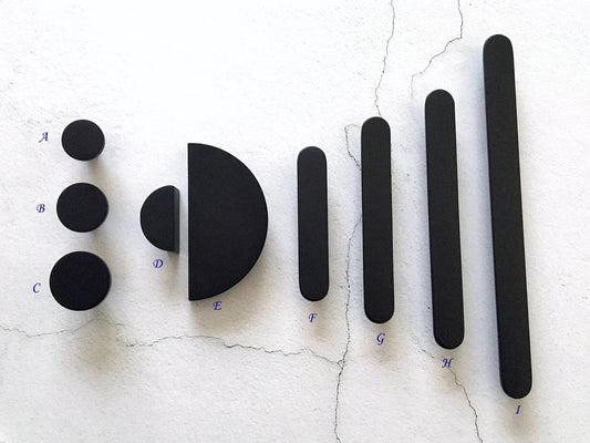 Matte Black Cabinet Handles, Half Moon Drawer Pulls, Kitchen Hardware